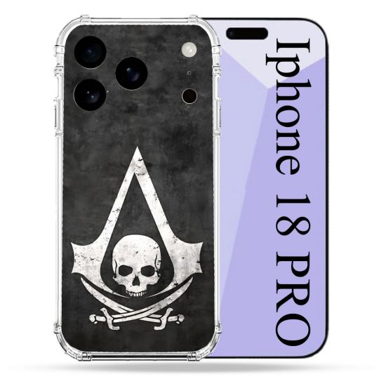 Coque Renforcée Pour Iphone 18 Pro Assassin Creed Tete Mort
