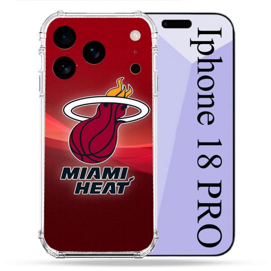 Coque Renforcée Pour Iphone 18 Pro Basket Miami Heat