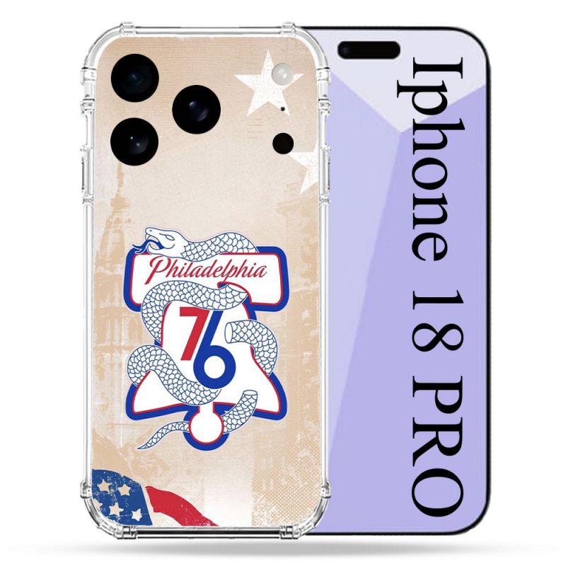 Coque Renforcée Pour Iphone 18 Pro Basket Philadelphia 76ers