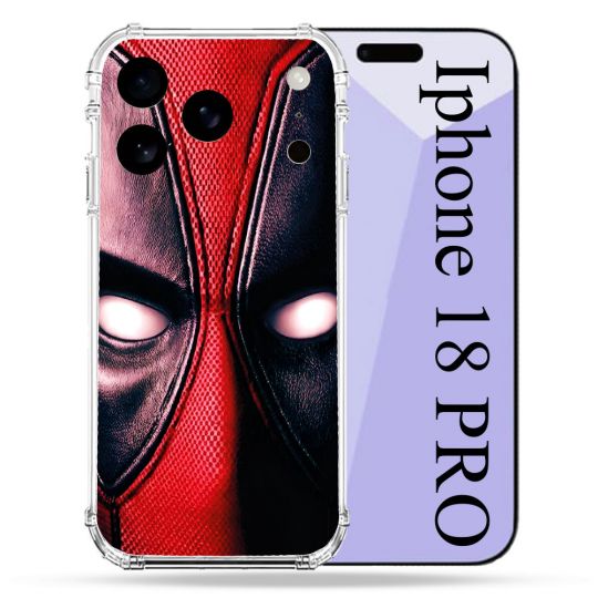 Coque Renforcée Pour Iphone 18 Pro Deadpool Yeux