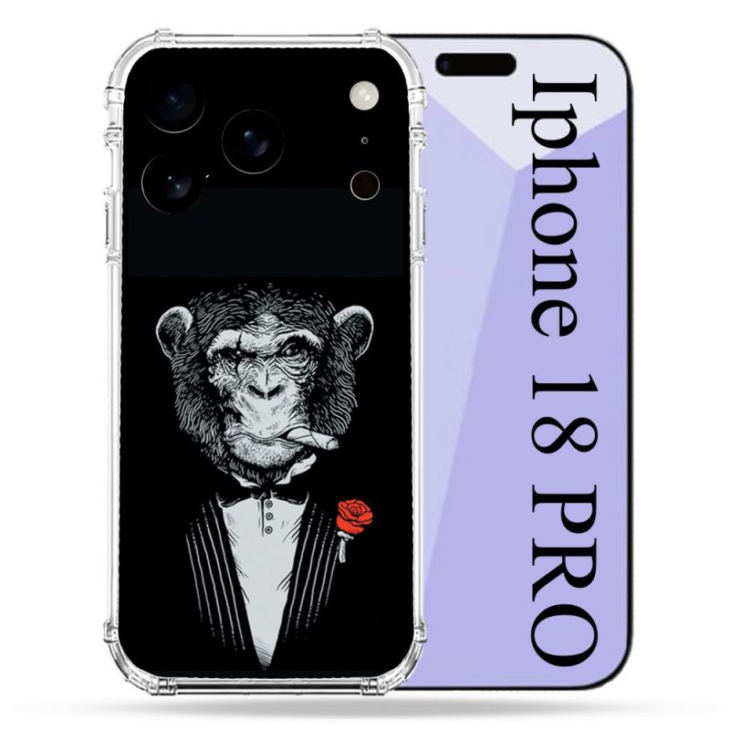 Coque Renforcée Pour Iphone 18 Pro Decale Singe Mafia