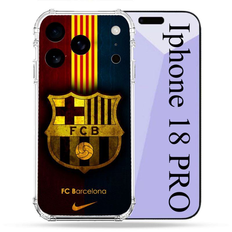 Coque Renforcée Pour Iphone 18 Pro Foot FC Barcelone Vintage