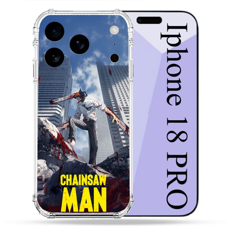 Coque Renforcée Pour Iphone 18 Pro Manga Chainsaw Man Denji
