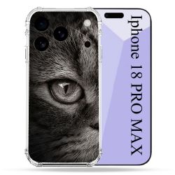 Coque Renforcée Pour Iphone 18 Pro Max Animal Chat Gris