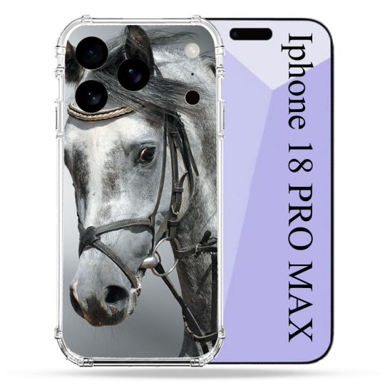 Coque Renforcée Pour Iphone 18 Pro Max Animal Cheval Blanc