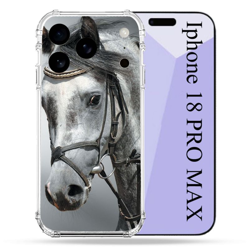 Coque Renforcée Pour Iphone 18 Pro Max Animal Cheval Blanc