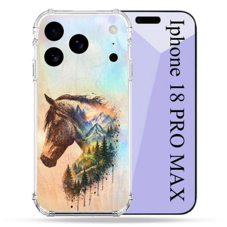 Coque Renforcée Pour Iphone 18 Pro Max Animal Cheval Montagne