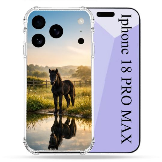 Coque Renforcée Pour Iphone 18 Pro Max Animal Cheval Reflet