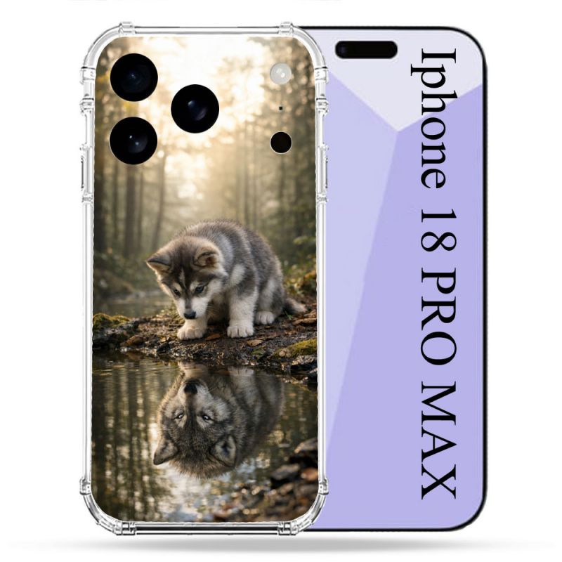 Coque Renforcée Pour Iphone 18 Pro Max Animal Loup Reflet
