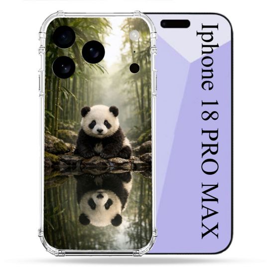 Coque Renforcée Pour Iphone 18 Pro Max Animal Panda Reflet