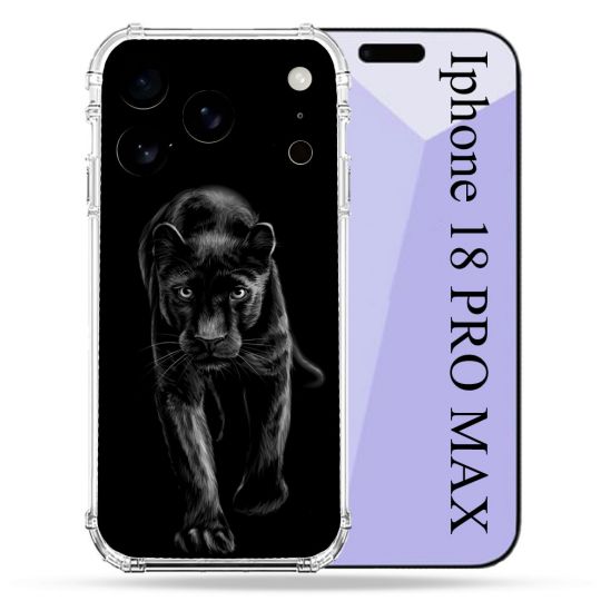 Coque Renforcée Pour Iphone 18 Pro Max Animal Panthère Noire