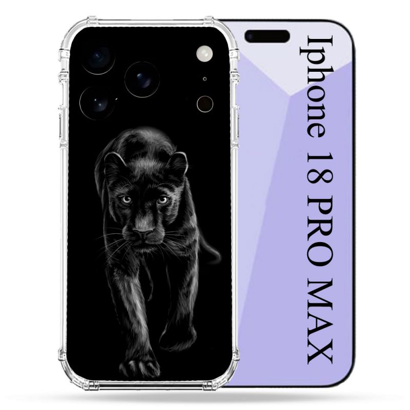 Coque Renforcée Pour Iphone 18 Pro Max Animal Panthère Noire