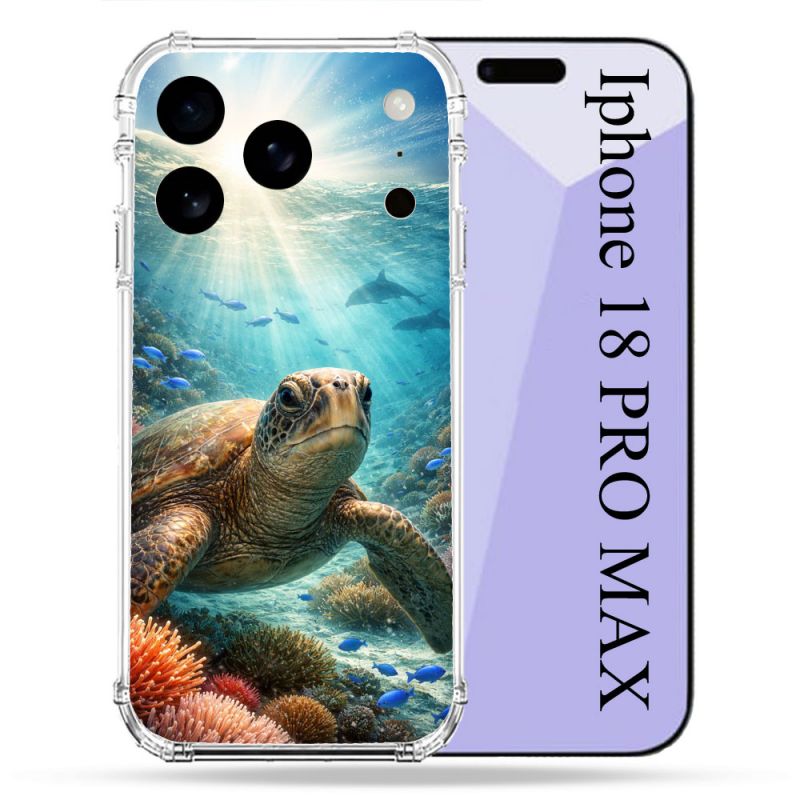 Coque Renforcée Pour Iphone 18 Pro Max Animal Tortue Marine