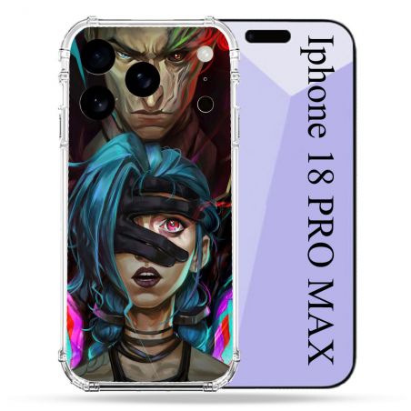 Coque Renforcée Pour Iphone 18 Pro Max Arcane Jinx Bleu