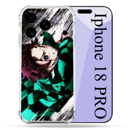 Coque Renforcée Pour Iphone 18 Pro Manga Demon Slayer Tanjiro