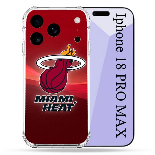 Coque Renforcée Pour Iphone 18 Pro Max Basket Miami Heat