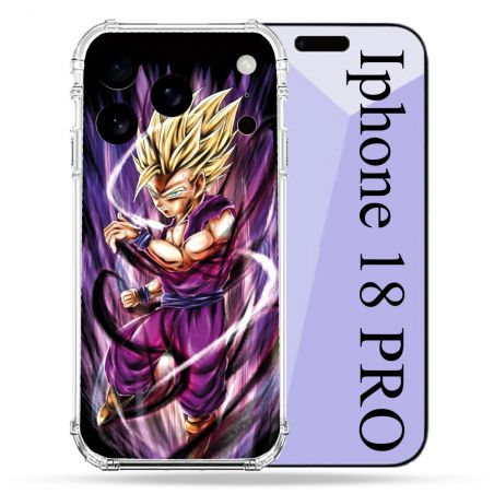Coque Renforcée Pour Iphone 18 Pro Manga Dragon Ball Sangohan Violet