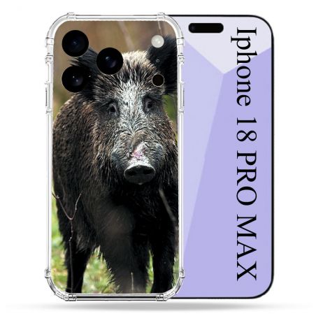 Coque Renforcée Pour Iphone 18 Pro Max Chasse Sanglier bois