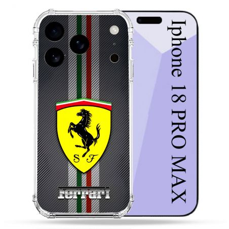 Coque Renforcée Pour Iphone 18 Pro Max Ferrari Carbone