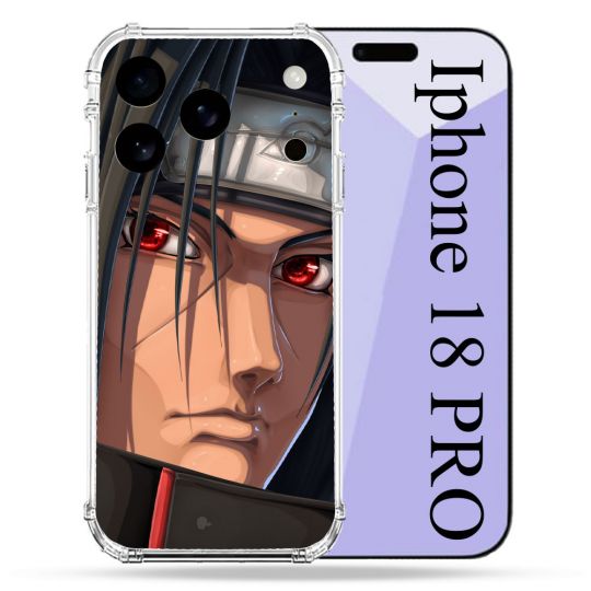Coque Renforcée Pour Iphone 18 Pro Manga Naruto Itachi Visage