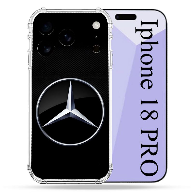 Coque Renforcée Pour Iphone 18 Pro Mercedes Carbone