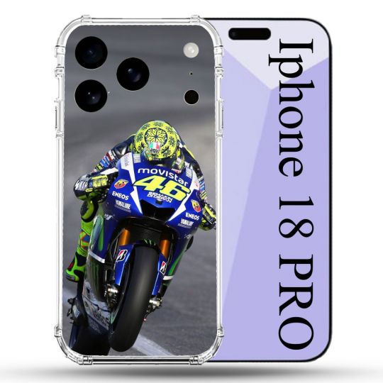 Coque Renforcée Pour Iphone 18 Pro Moto Course GP Wheeling 46