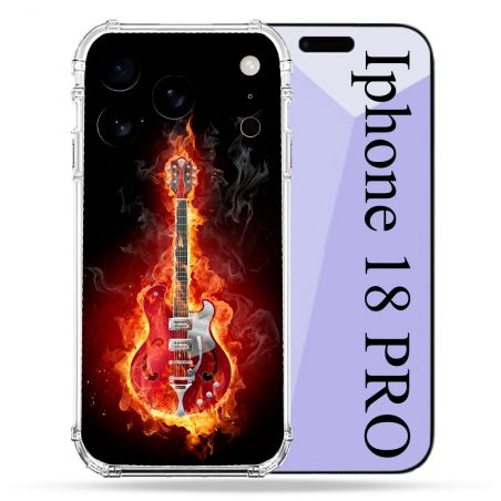 Coque Renforcée Pour Iphone 18 Pro Musique Guitare Electrique
