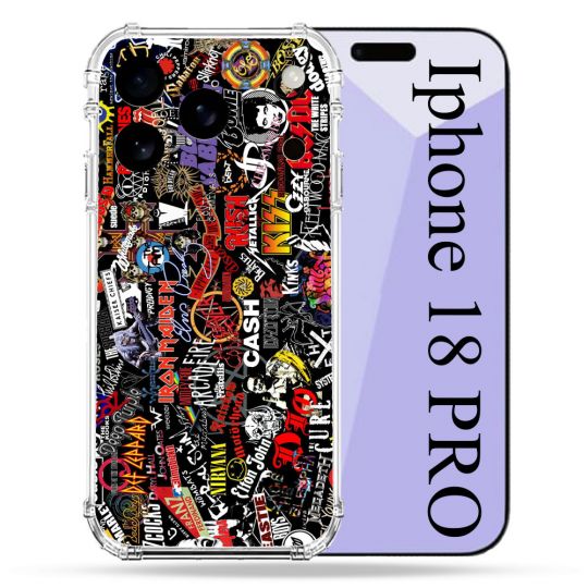 Coque Renforcée Pour Iphone 18 Pro Musique Rock Groupe