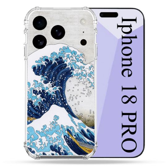 Coque Renforcée Pour Iphone 18 Pro Peinture La Grande Vague