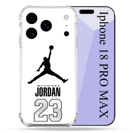 Coque Renforcée Pour Iphone 18 Pro Max Jordan 23 Blanc