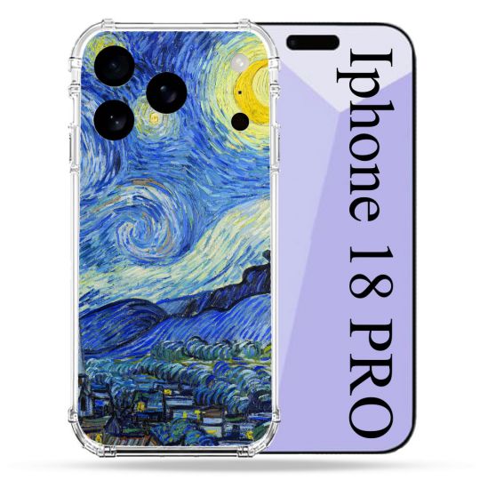 Coque Renforcée Pour Iphone 18 Pro Peinture La nuit étoilée