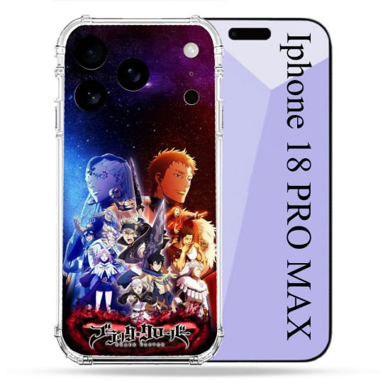 Coque Renforcée Pour Iphone 18 Pro Max Manga Black Clover Affiche