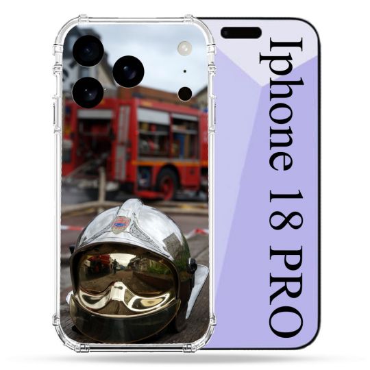 Coque Renforcée Pour Iphone 18 Pro Pompier Casque Camion