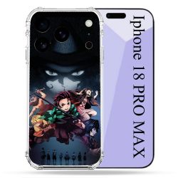 Coque Renforcée Pour Iphone 18 Pro Max Manga Demon Slayer Noir