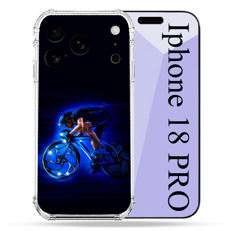 Coque Renforcée Pour Iphone 18 Pro Sport Cyclisme Bleu