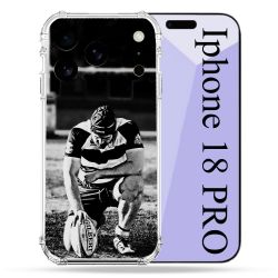 Coque Renforcée Pour Iphone 18 Pro Sport Rugby Noir Blanc