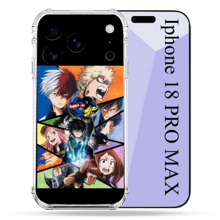 Coque Renforcée Pour Iphone 18 Pro Max Manga My Hero Academia Noir