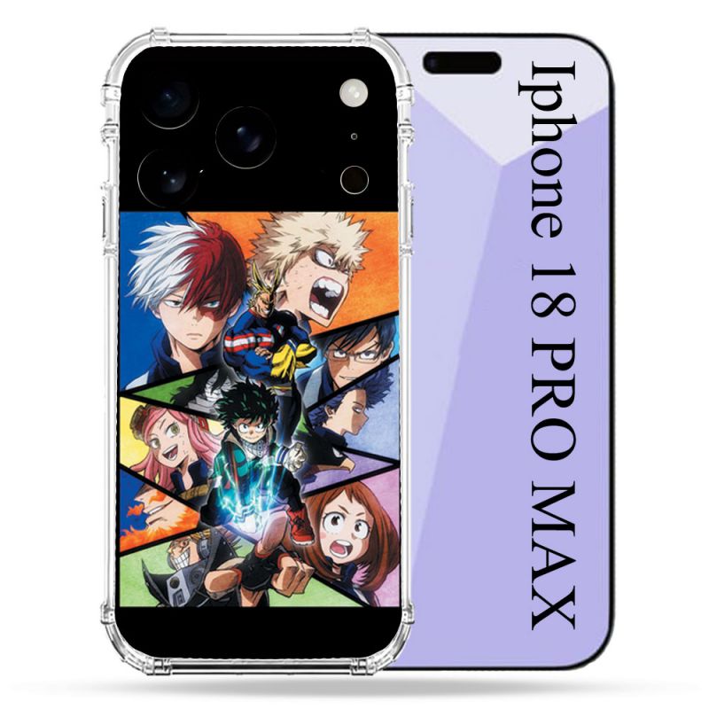 Coque Renforcée Pour Iphone 18 Pro Max Manga My Hero Academia Noir
