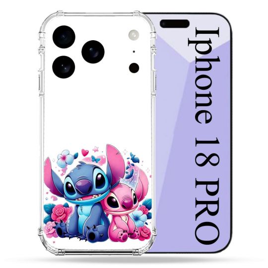Coque Renforcée Pour Iphone 18 Pro Stitch Love