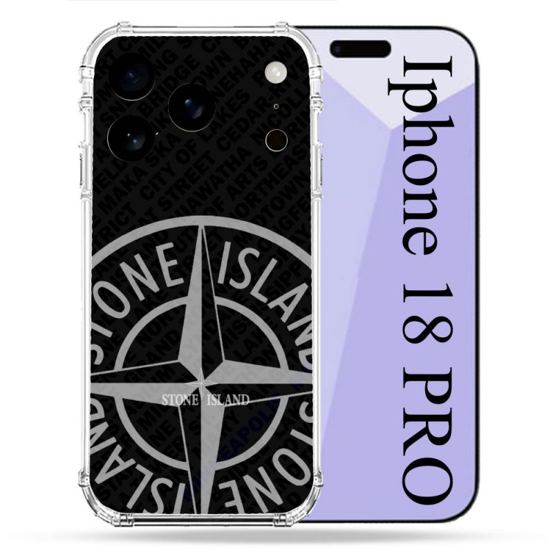 Coque Renforcée Pour Iphone 18 Pro Stone Island Gris