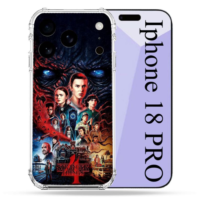 Coque Renforcée Pour Iphone 18 Pro Stranger Things Affiche 4