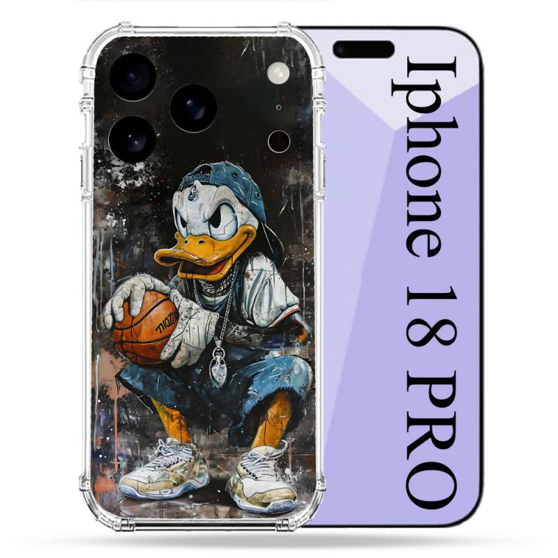 Coque Renforcée Pour Iphone 18 Pro Street Art Donald Duck