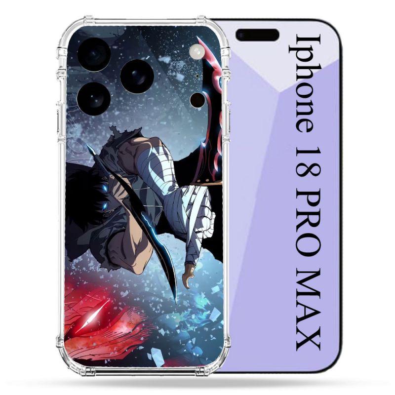 Coque Renforcée Pour Iphone 18 Pro Max Manga Solo Leveling Sung Epee
