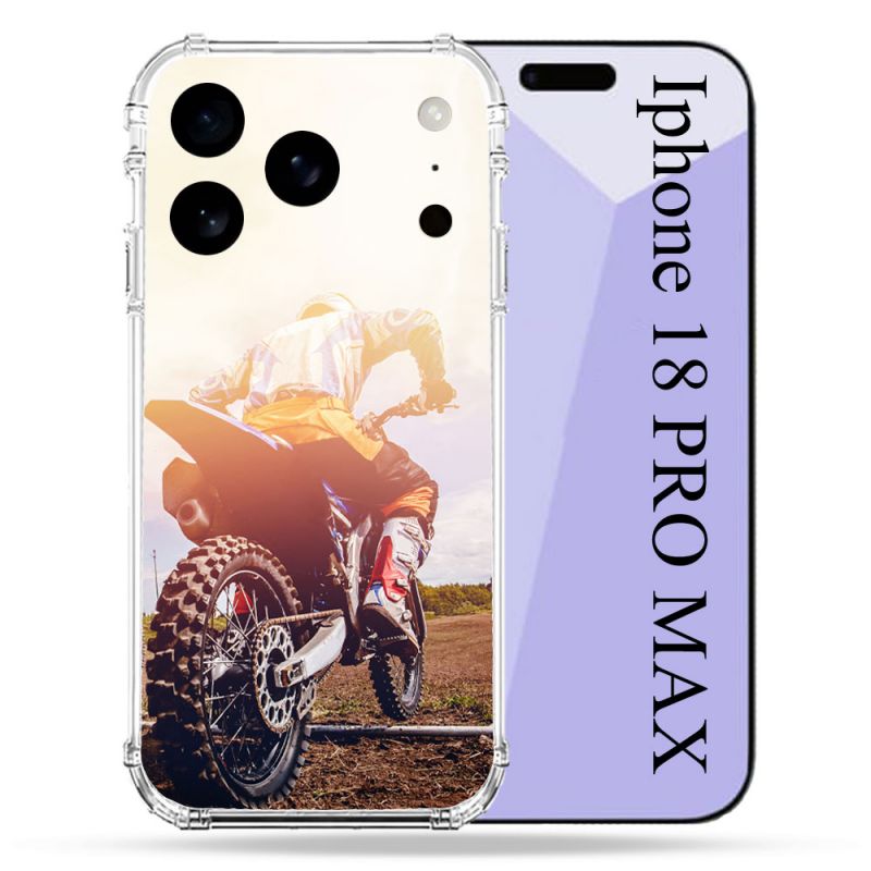 Coque Renforcée Pour Iphone 18 Pro Max Moto Cross Soleil