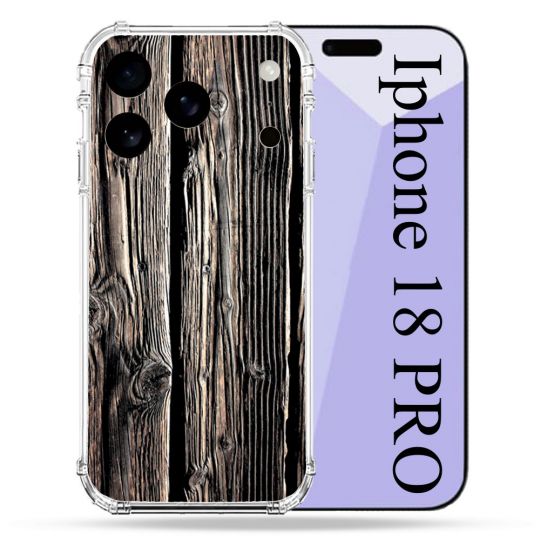 Coque Renforcée Pour Iphone 18 Pro Texture Bois