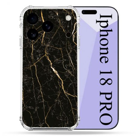 Coque Renforcée Pour Iphone 18 Pro Texture Marbre Noir