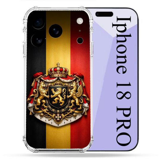 Coque Renforcée Pour Iphone 18 Pro Voyage Drapeau Belgique