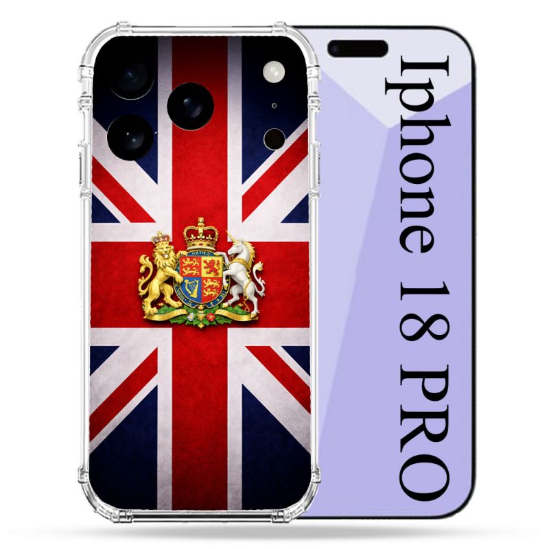 Coque Renforcée Pour Iphone 18 Pro Voyage Drapeau Grande Bretagne UK