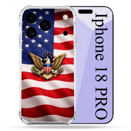Coque Renforcée Pour Iphone 18 Pro Voyage Drapeau USA Etats Unis