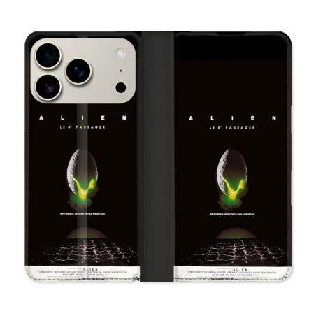 Housse cuir portefeuille Pour Iphone 18 Pro Alien Affiche